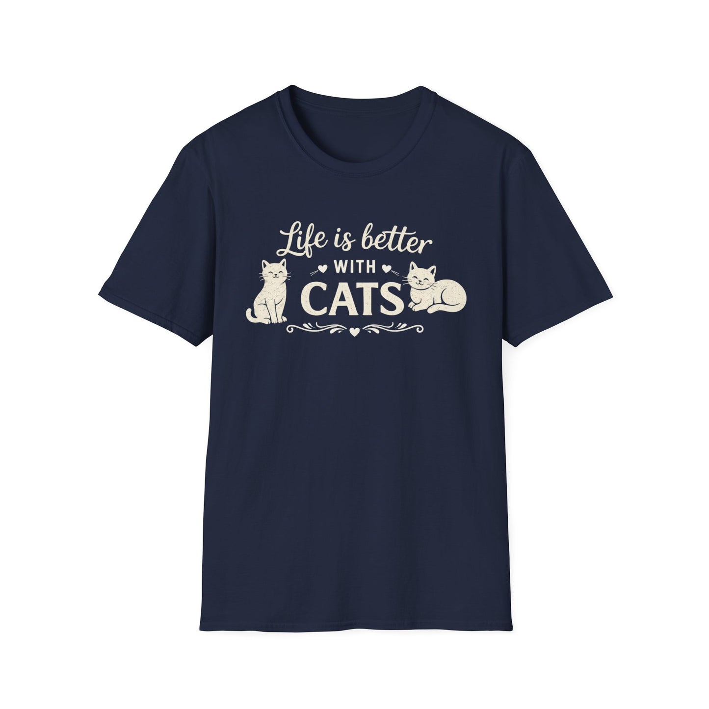 Camiseta "La vida es mejor con gatos" — Camiseta linda para amantes de los gatos