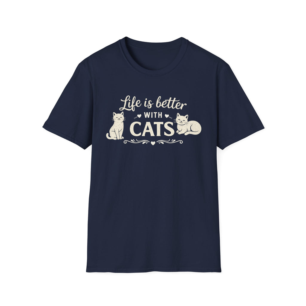 Life Is Better With Cats T-Shirt — Cute Cat Lover Tee