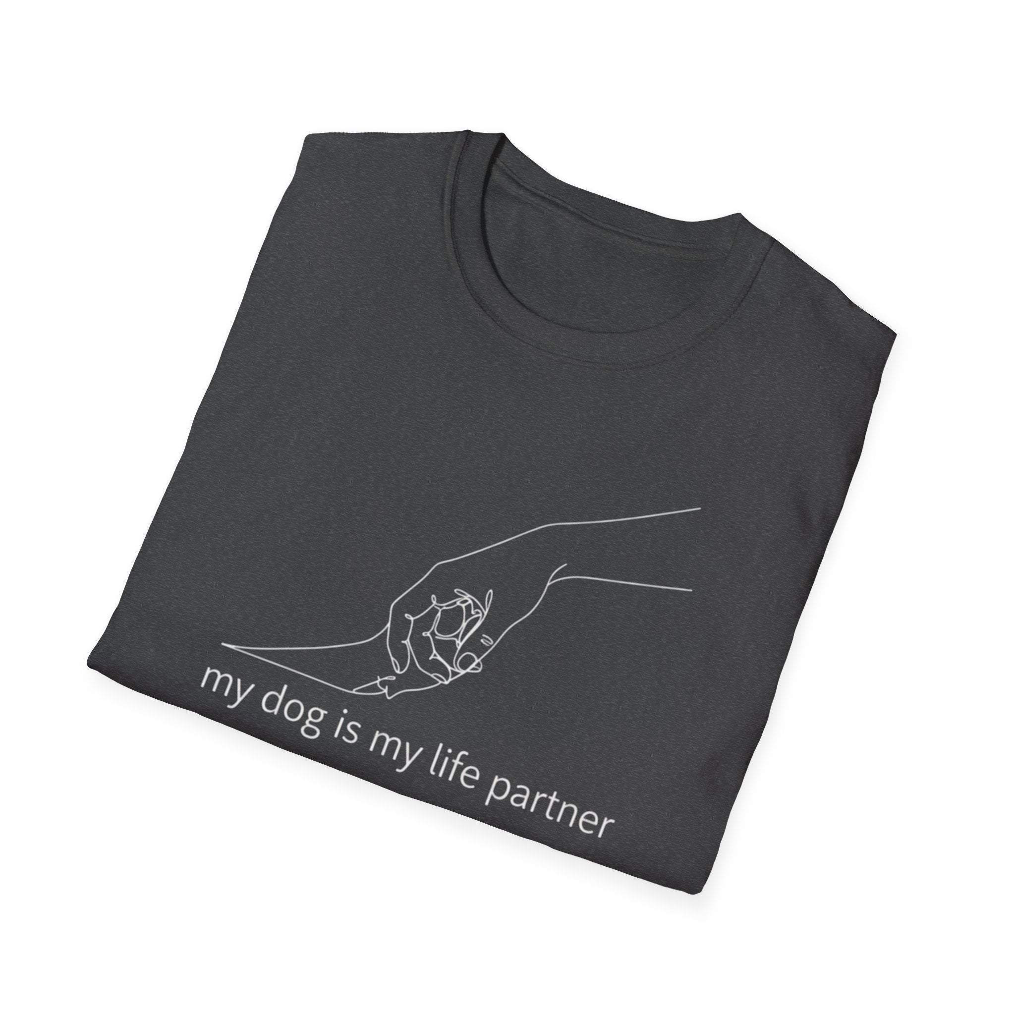 Dog Lover T-Shirt — "My Dog Is My Life Partner" Minimal Line Art