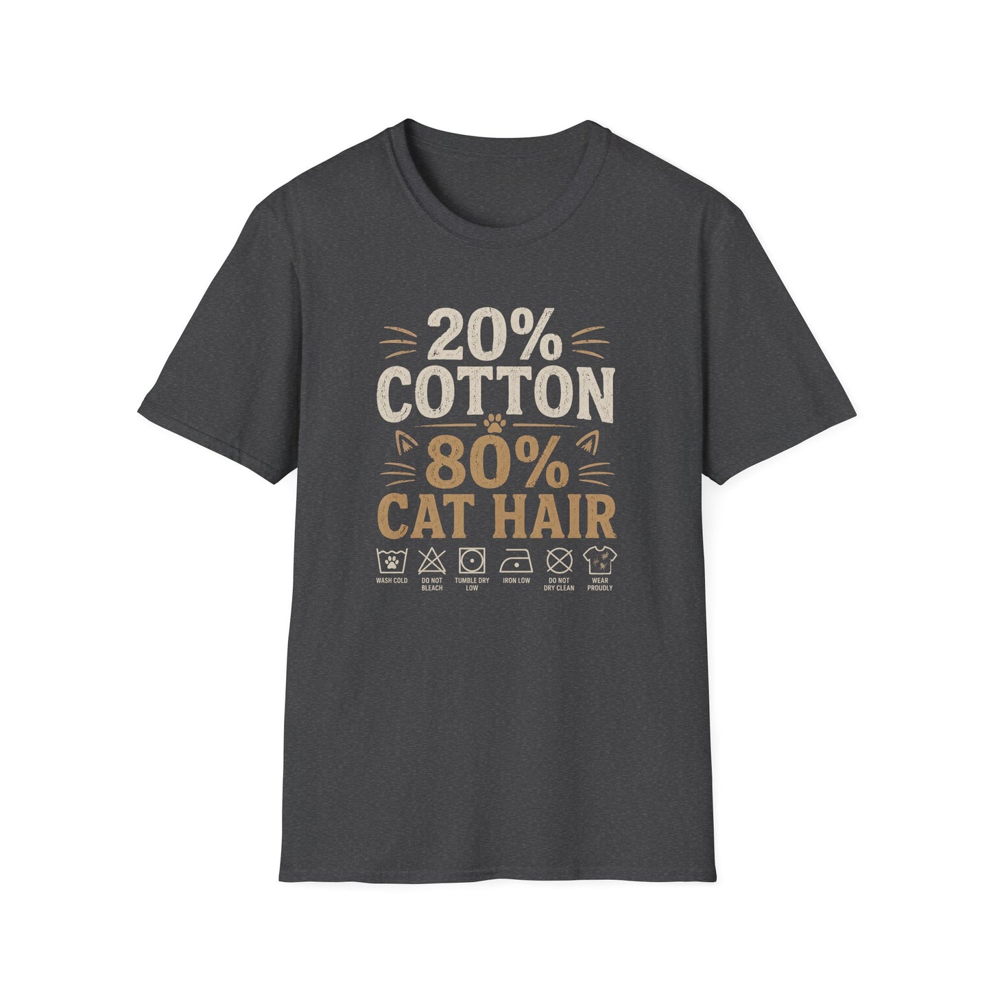 20% Cotton 80% Cat Hair T-Shirt — Funny Cat Lover Tee