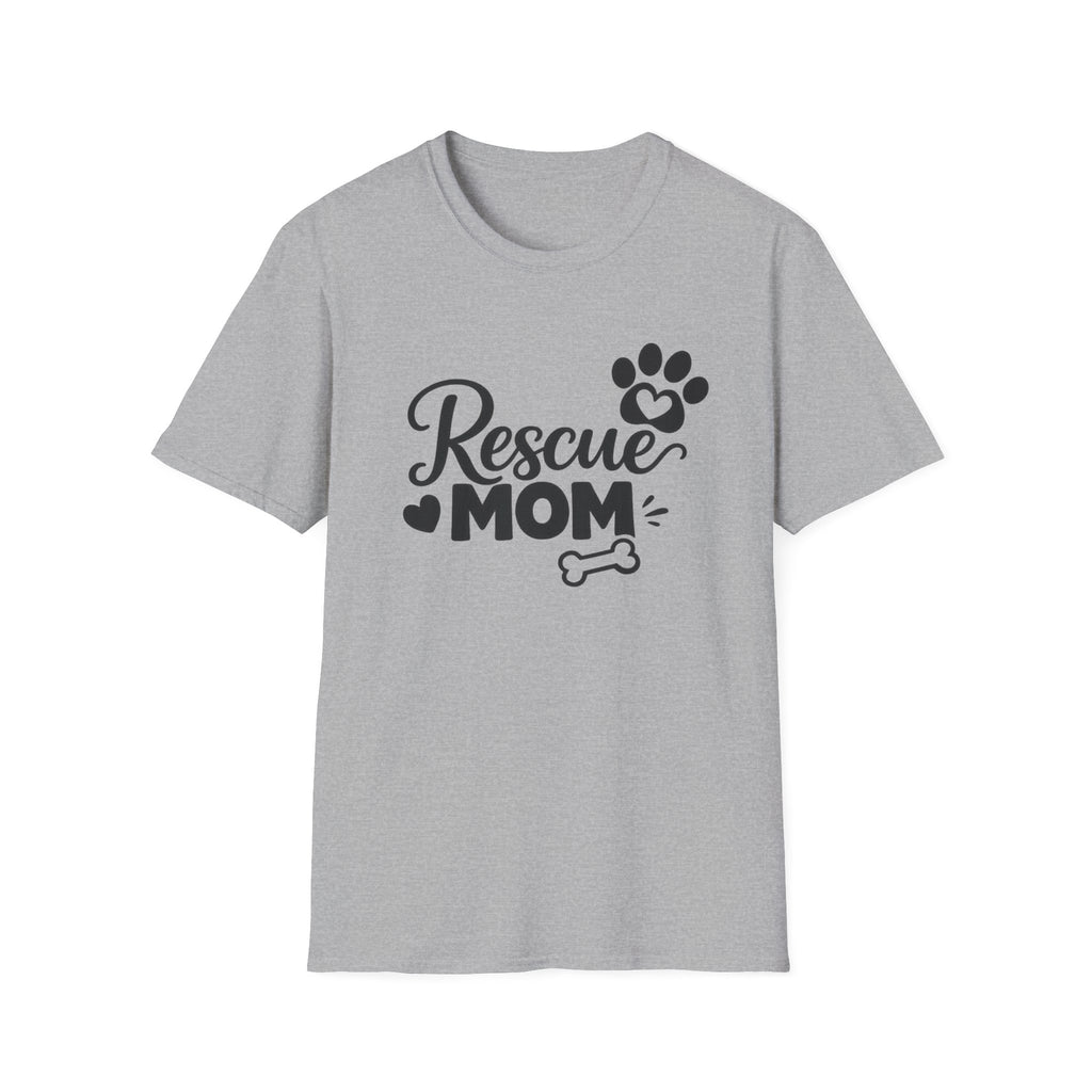 Camiseta Rescue Mom: Linda camiseta con estampado de perro rescatado para mamás de mascotas