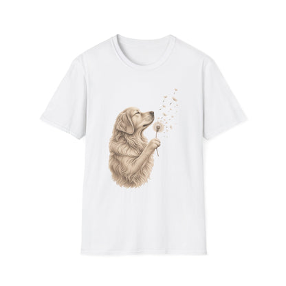 Golden Retriever Dandelion T-Shirt — Cute Dog Floral Tee