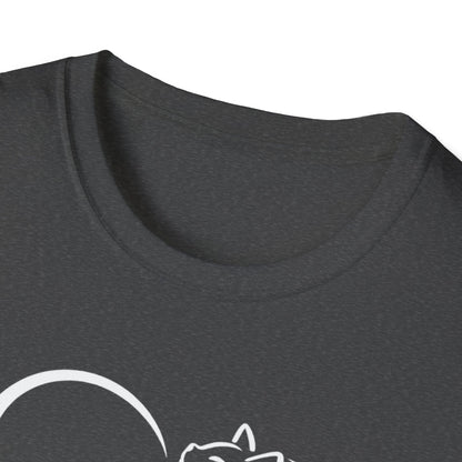 Cat Heart T-Shirt — Minimal Silhouette Cat Lover Tee