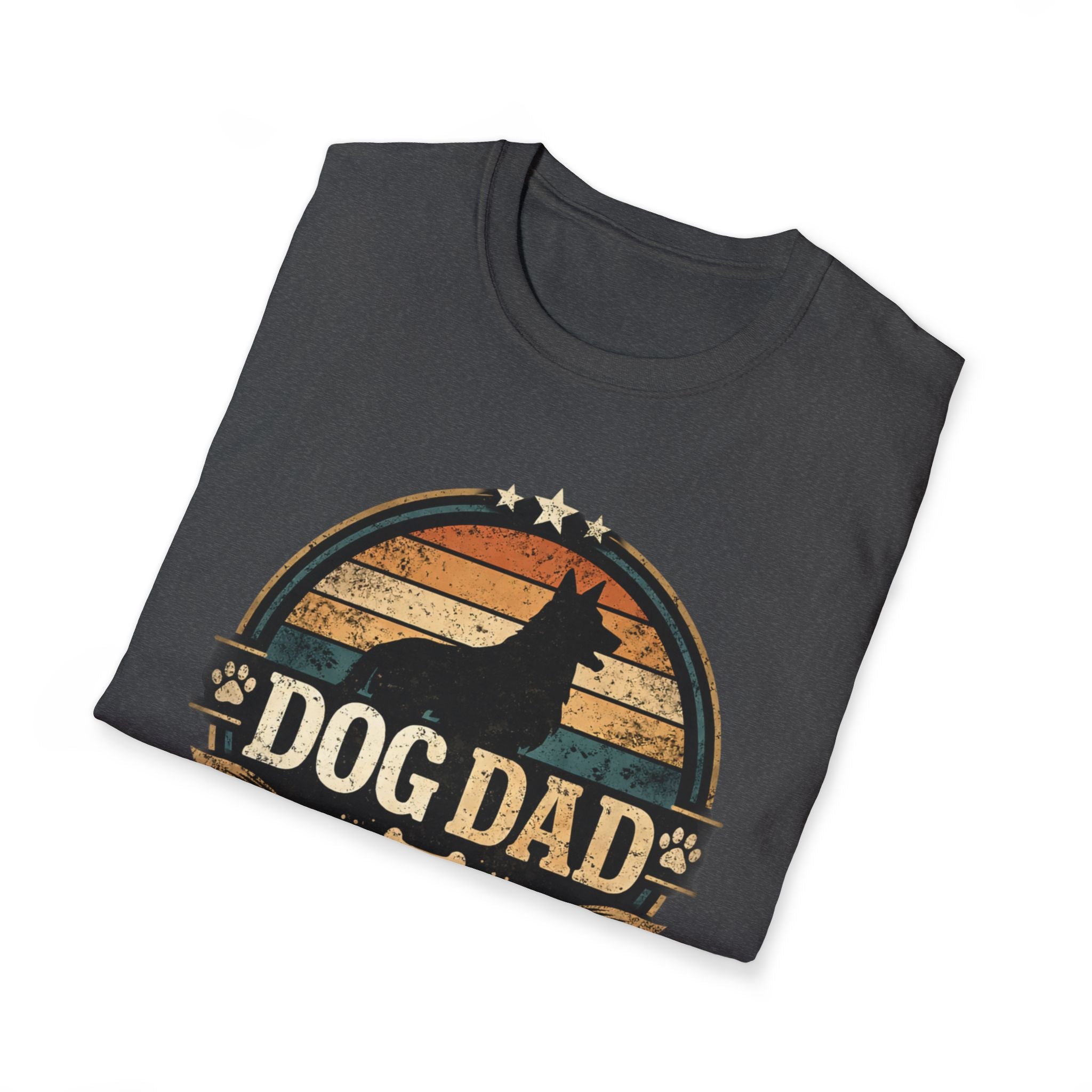 Dog Dad T-Shirt — Vintage Silhouette "Dog Dad" Graphic Tee for Pet Lovers