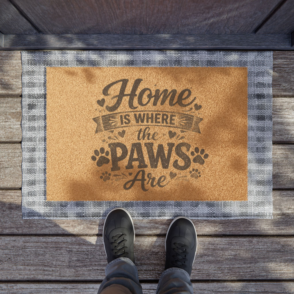 Doormat — "Home is Where the Paws Are" Pet Welcome Mat