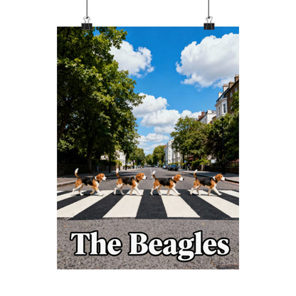 Digital download Beagle Band Poster — 'The Beagles' Matte Vertical Dog Art Print