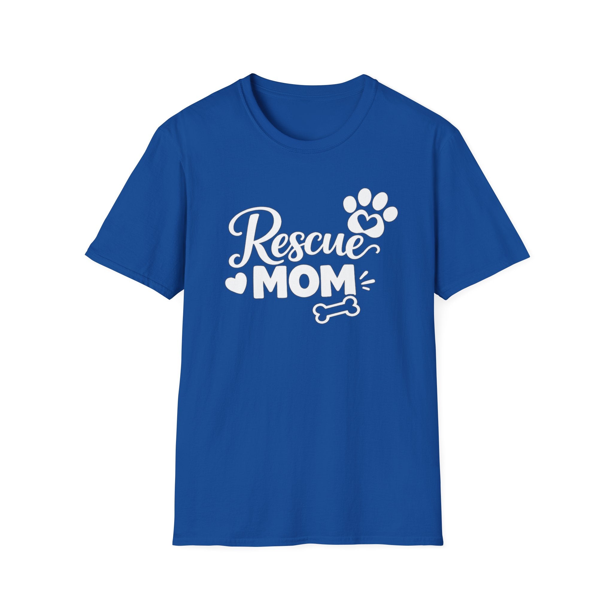 Rescue Mom T-Shirt — Dog Rescue Paw & Bone Tee for Pet Moms