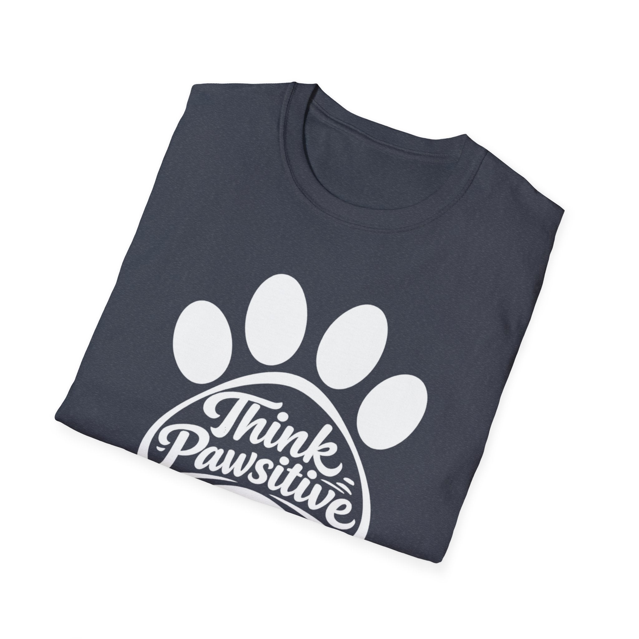 Camiseta con estampado de patas Think Pawsitive — Camiseta positiva para amantes de las mascotas