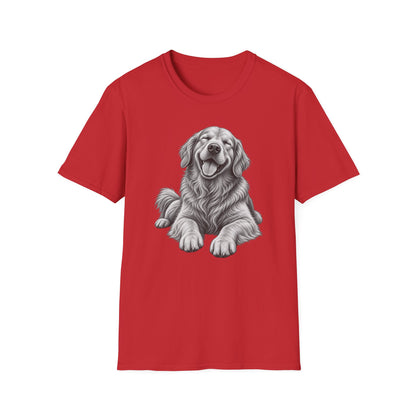 Golden Retriever Portrait T-Shirt — Smiling Dog Graphic Tee for Dog Lovers