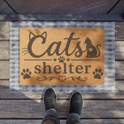 Cats Shelter Doormat – Decorative Welcome Mat with Paw Print Design