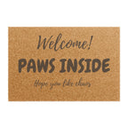 ¡Bienvenidos! Felpudo PAWS INSIDE — Felpudo divertido para mascotas