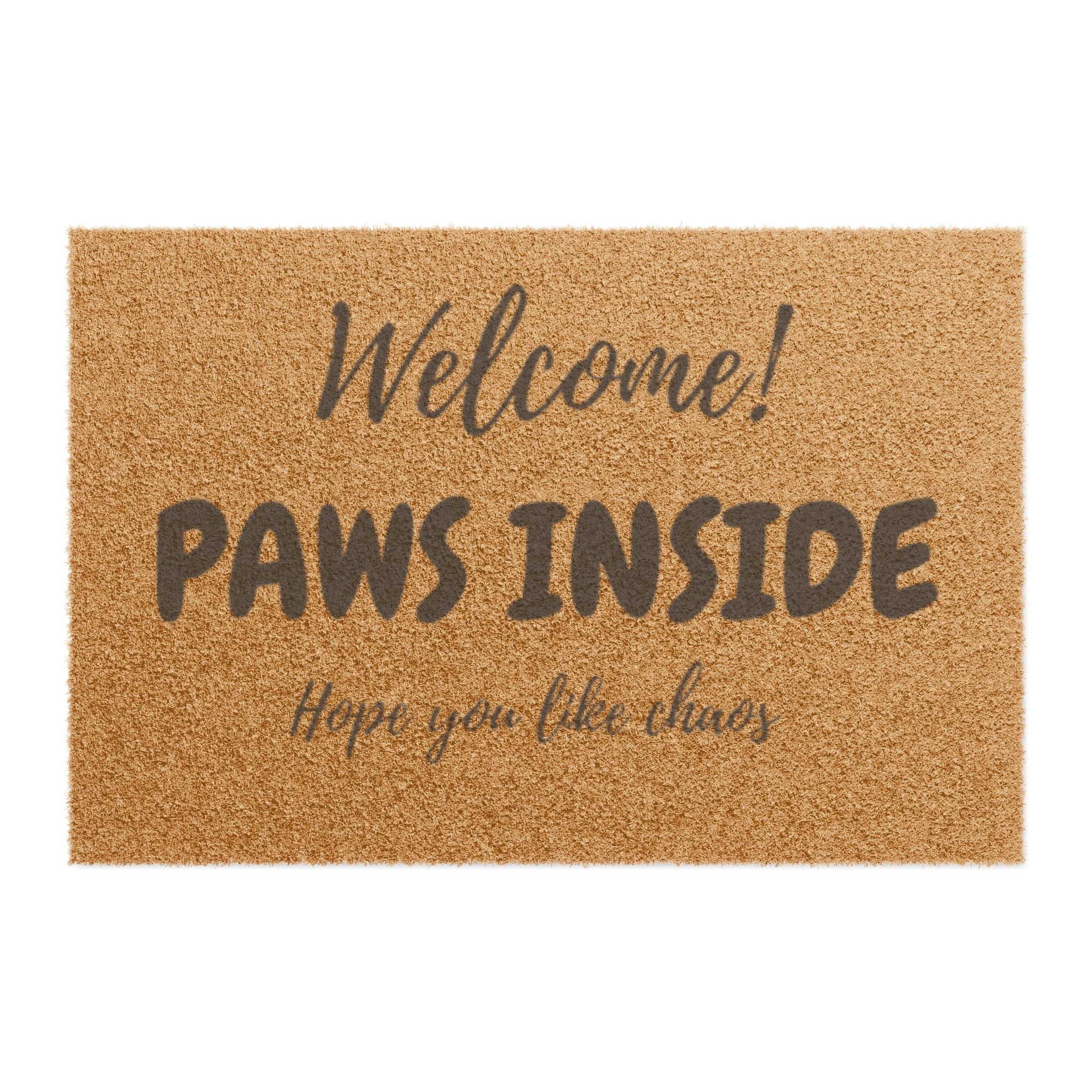 ¡Bienvenidos! Felpudo PAWS INSIDE — Felpudo divertido para mascotas