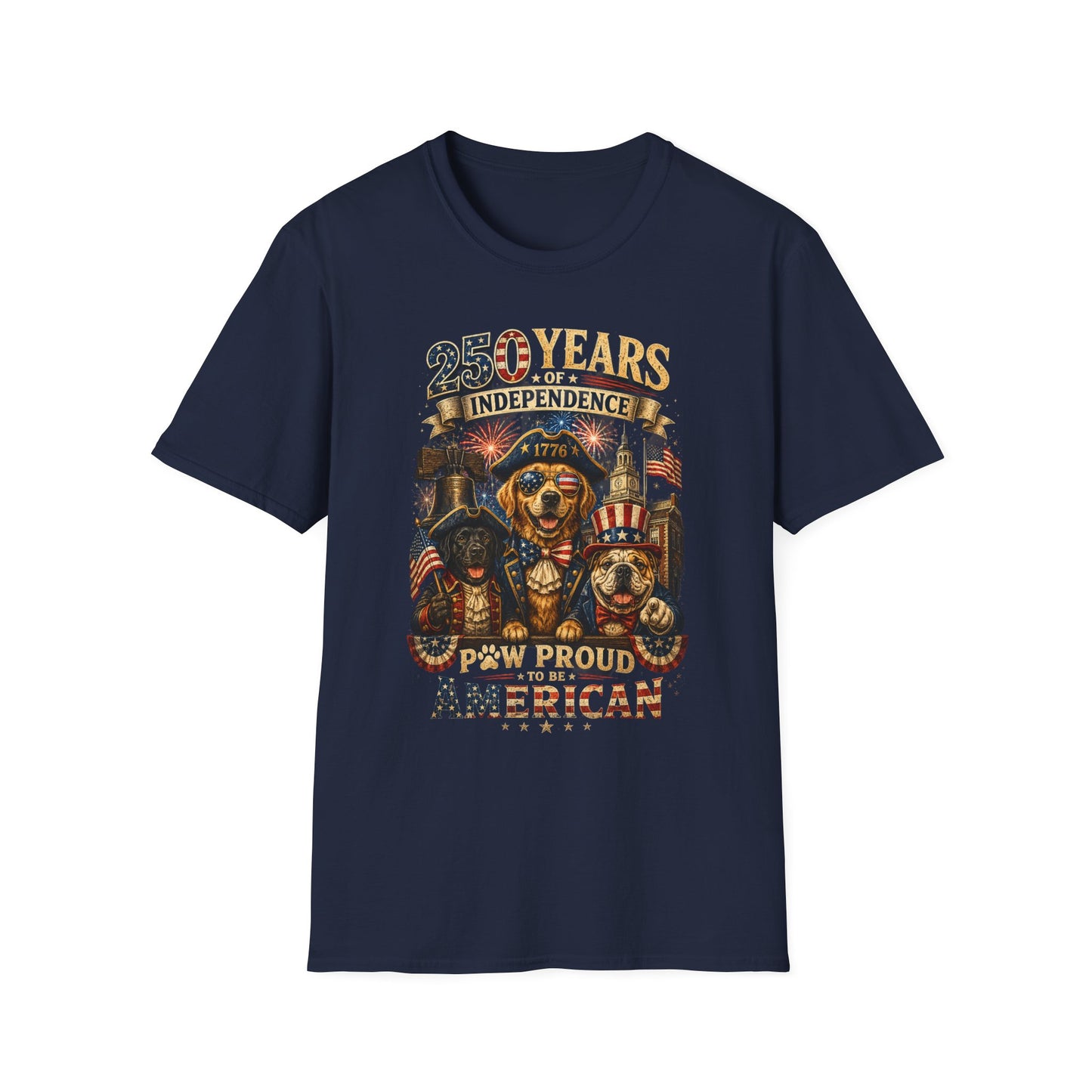 25 Years of Independence Dog T-Shirt — Paw Proud American 1776 Patriotic Tee