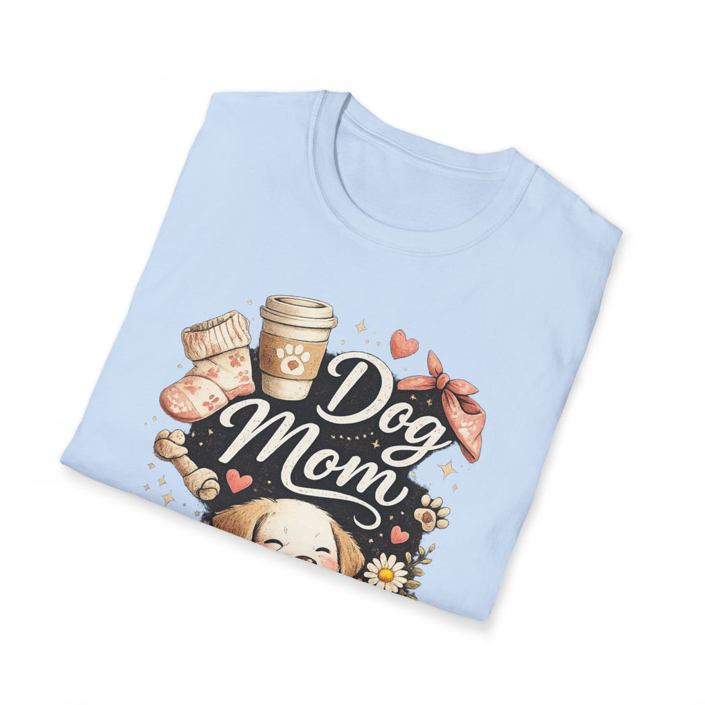 Dog Mom T-Shirt — Cute Puppy, Coffee & Floral Design
