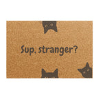 Doormat — "Sup, Stranger?" Cute Cat Peeking Coir Welcome Mat
