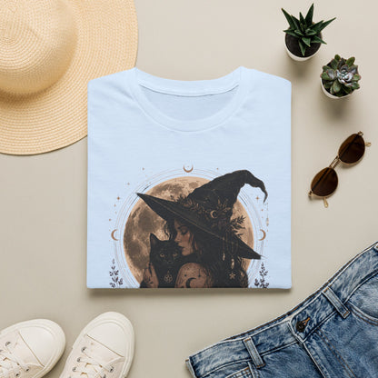 Witch Cat Moon T-Shirt – Gothic Witchcraft Graphic Tee