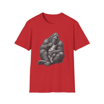 Bigfoot & Kitten T-Shirt — Cute Sasquatch Holding Cat Graphic Tee