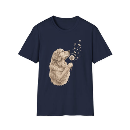 Golden Retriever Dandelion T-Shirt — Cute Dog Floral Tee