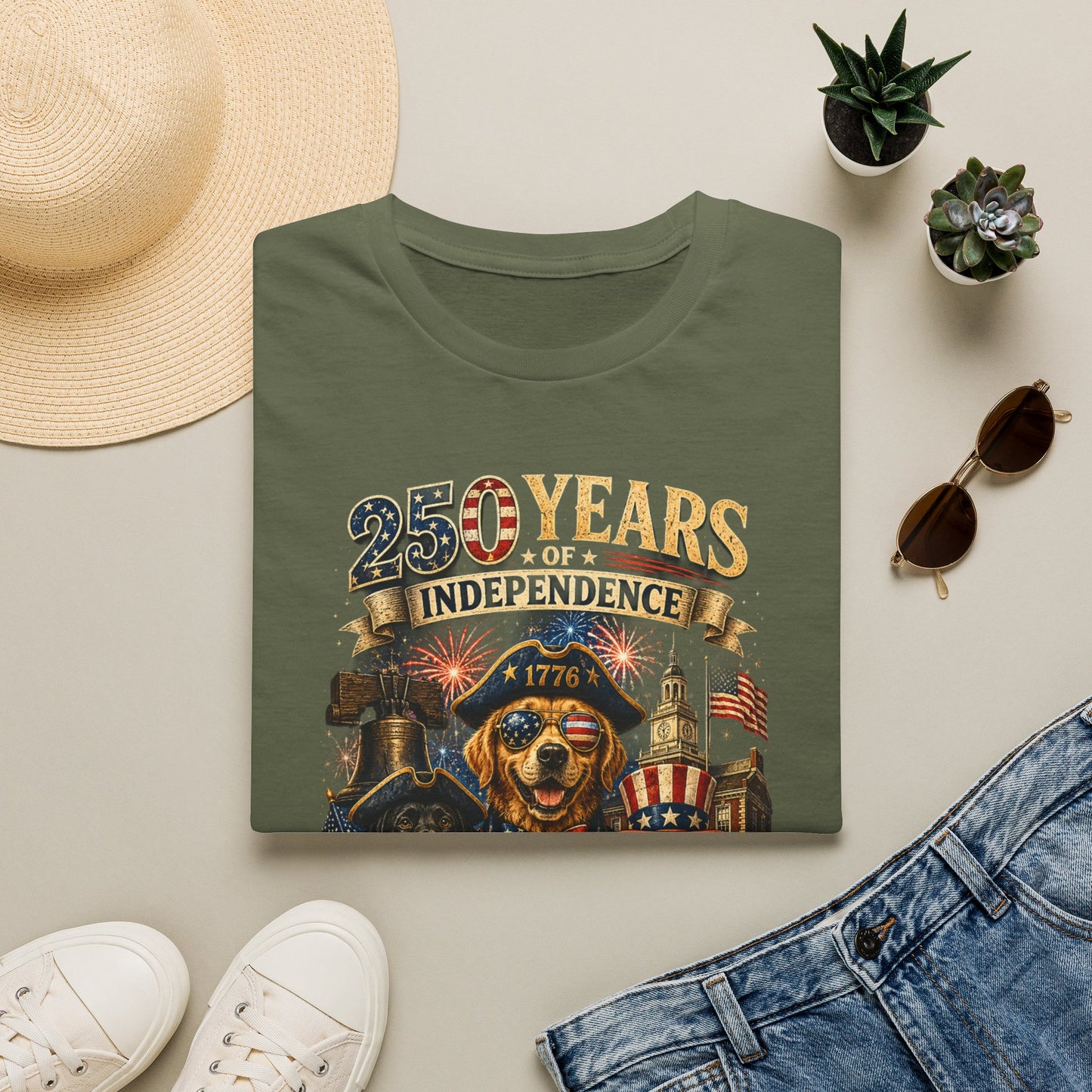 25 Years of Independence Dog T-Shirt — Paw Proud American 1776 Patriotic Tee