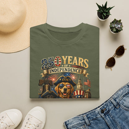 25 Years of Independence Dog T-Shirt — Paw Proud American 1776 Patriotic Tee