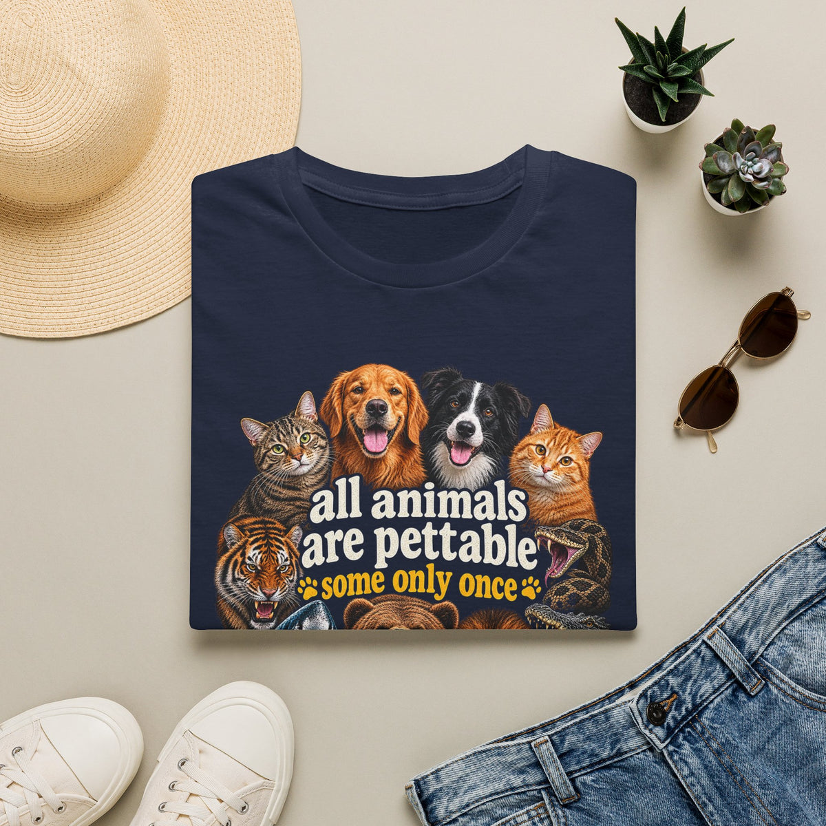 All Animals Are Pettable Graphic Tee – Funny Pet Lover T-Shirt