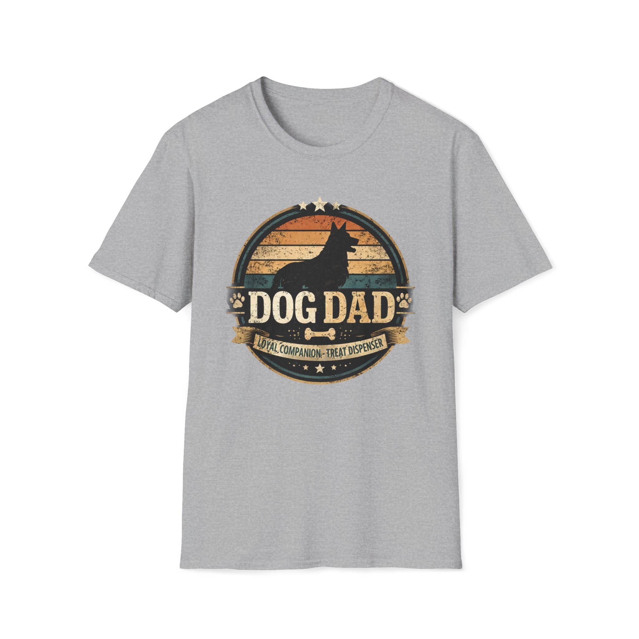 Dog Dad T-Shirt — Vintage Silhouette "Dog Dad" Graphic Tee for Pet Lovers
