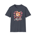 Cat Mama T-Shirt — Cute Cat with Hearts Graphic Tee for Cat Lovers