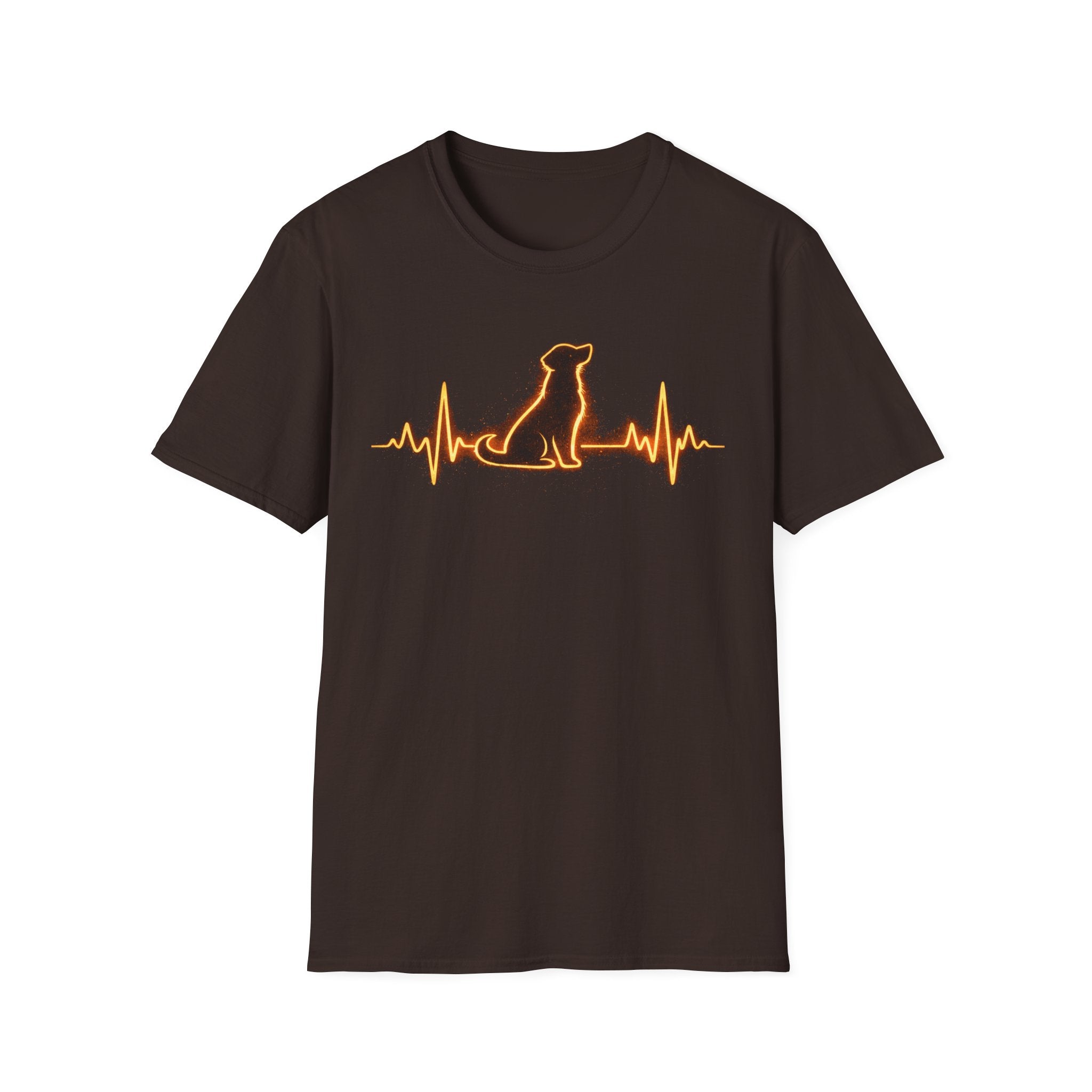 Dog Heartbeat T-Shirt — Neon Dog ECG Graphic Tee
