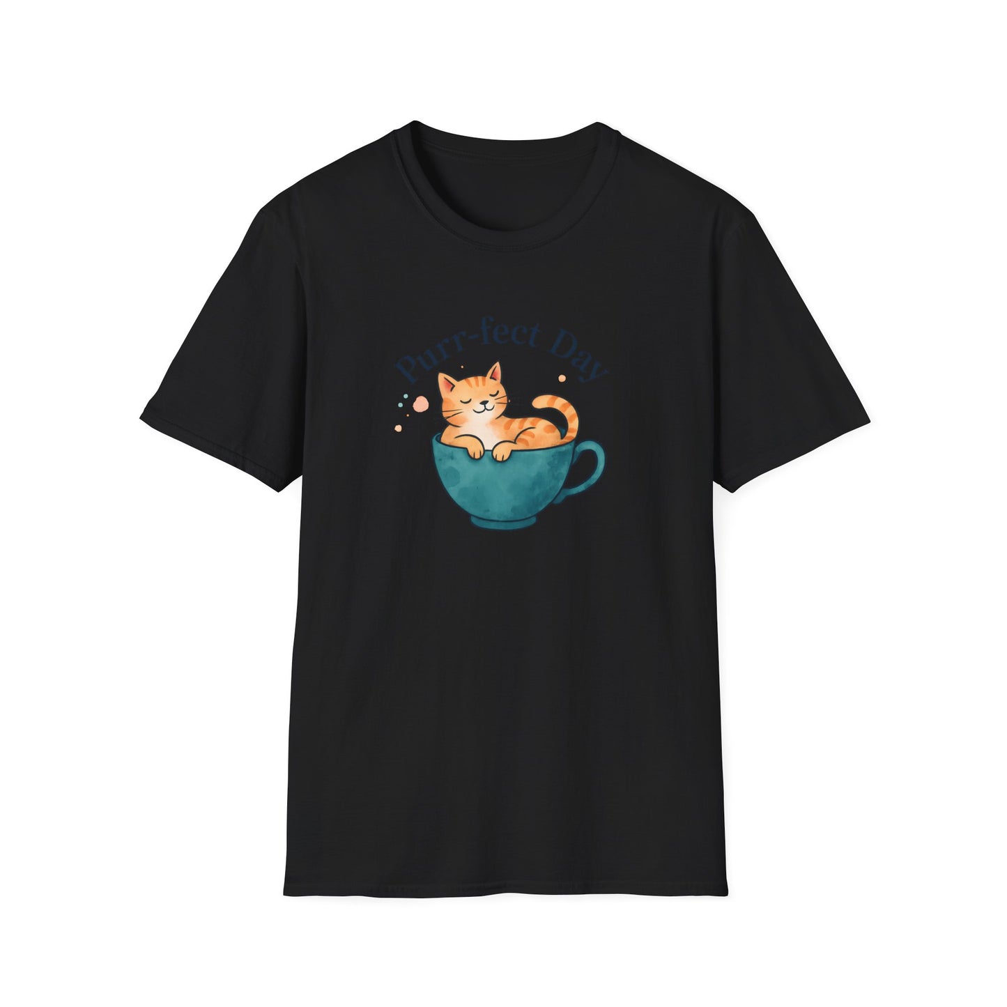 Camiseta de gato en taza de té