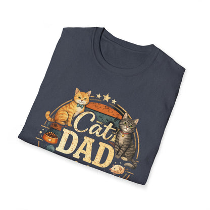 Camiseta "Papá Gato": Camiseta vintage para amantes de las mascotas con gatos y gráfico de "Papá Gato"