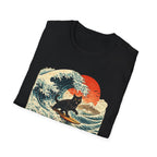 Surfing Cat T-Shirt — Retro Wave Japanese-Style Sunset Graphic Tee