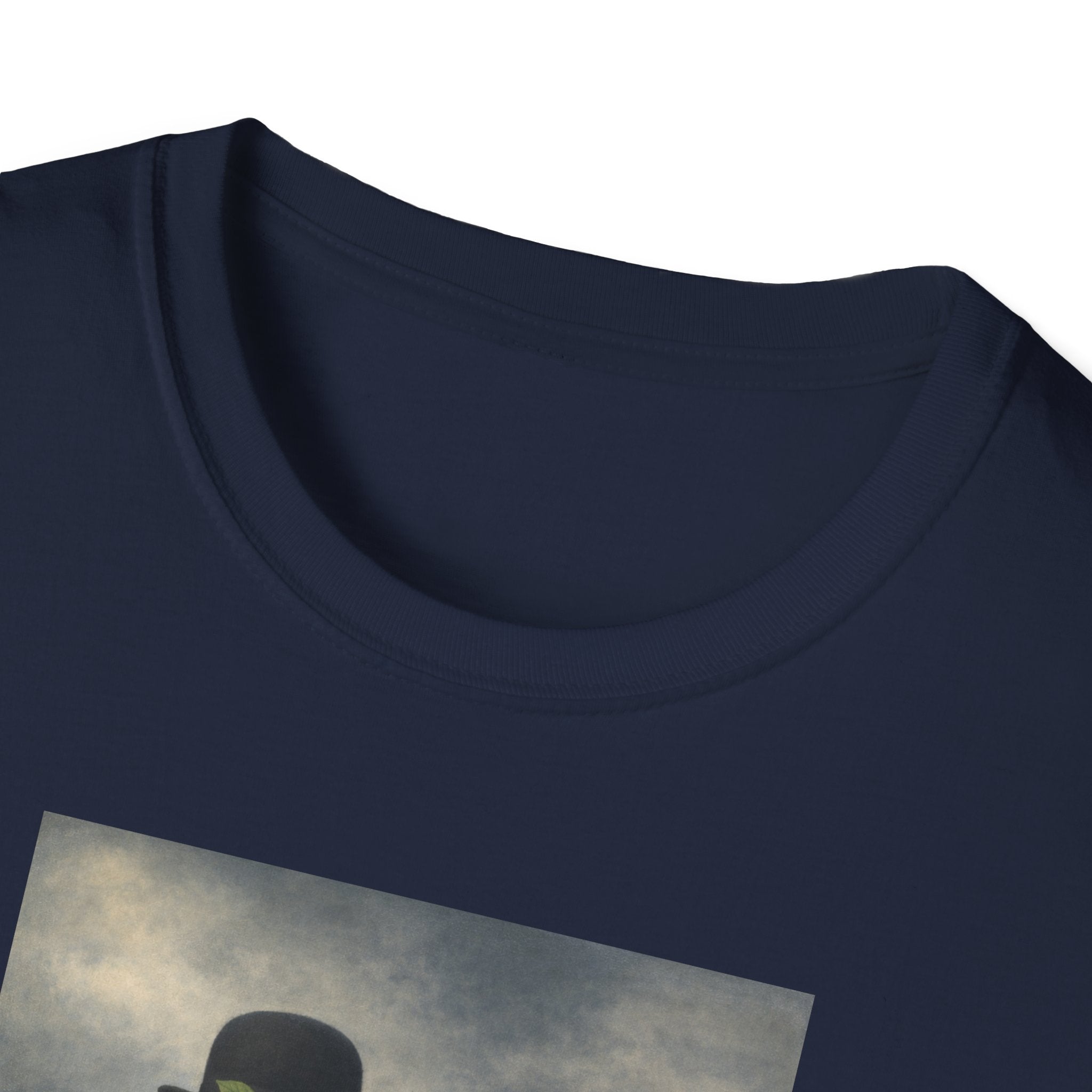 Surreal Magritte-Inspired Man with Apple T-Shirt — Vintage Surrealist Art Tee