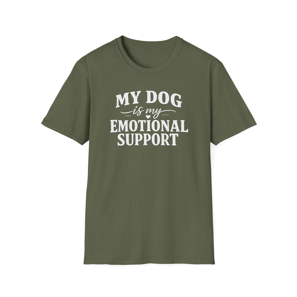 Dog Lover T-Shirt — "My Dog Is My Emotional Support" Graphic Tee