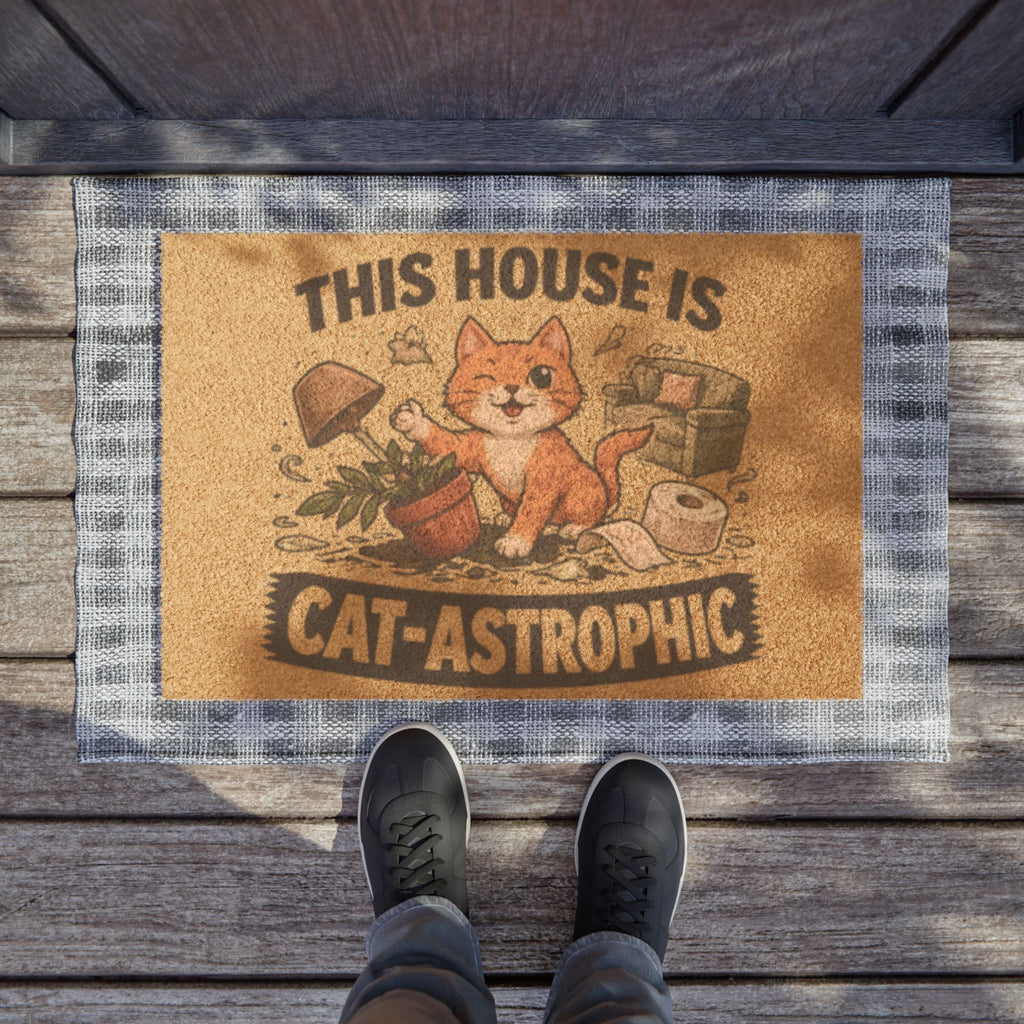 Doormat — "This House Is Cat-Astrophic" Funny Cat Welcome Mat
