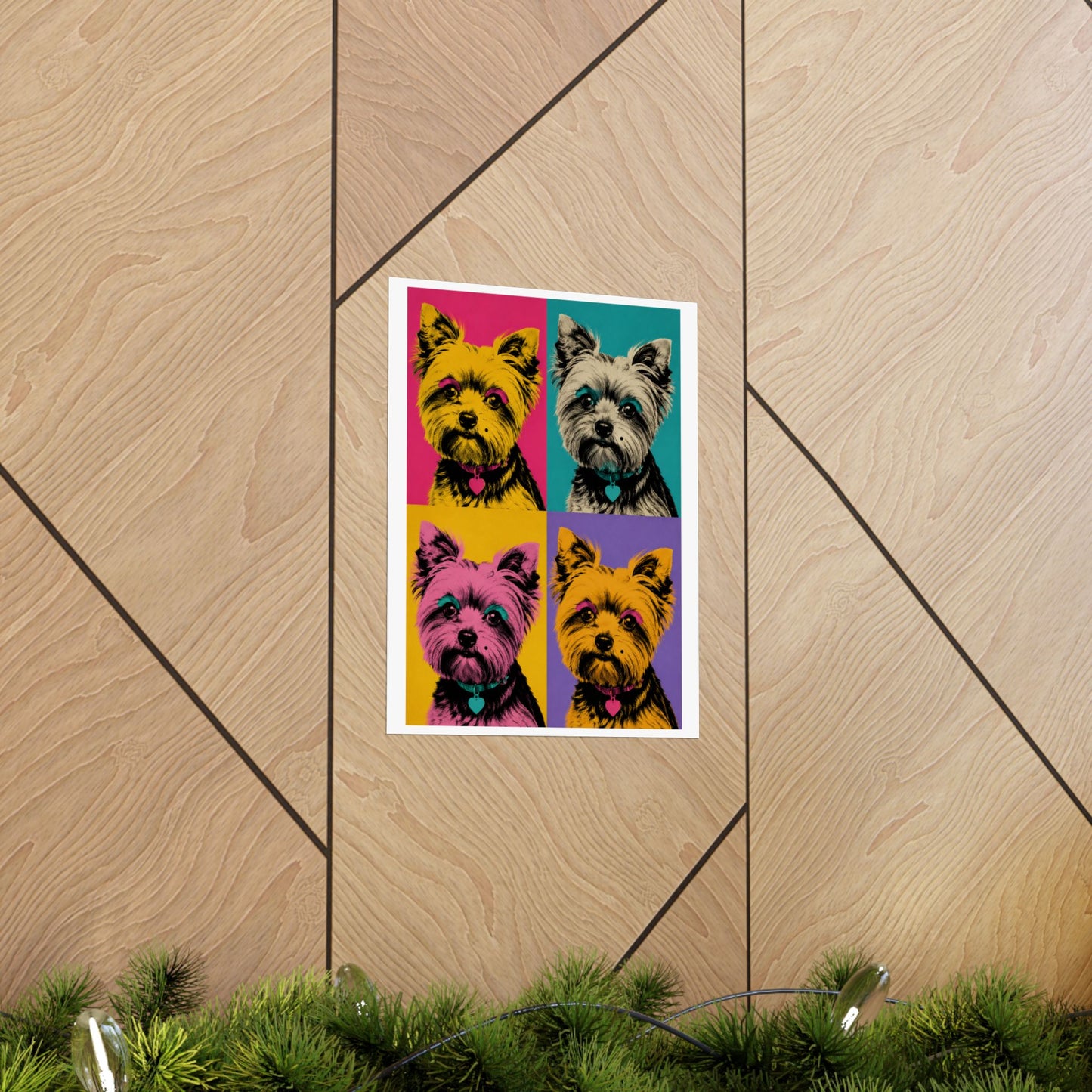 Pop Art Yorkie Poster – Colorful Matte Vertical Dog Art Print