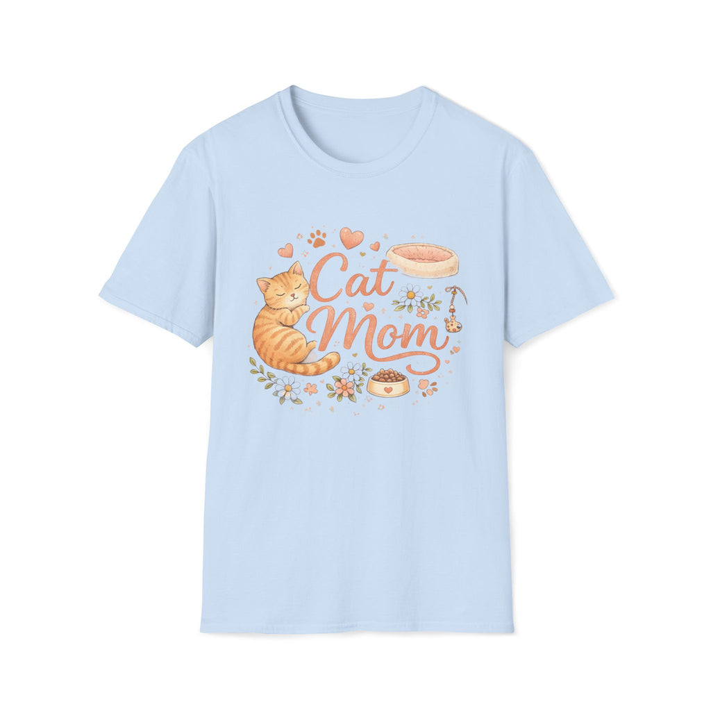Cat Mom T-Shirt — Cute Orange Tabby Graphic Tee for Cat Lovers