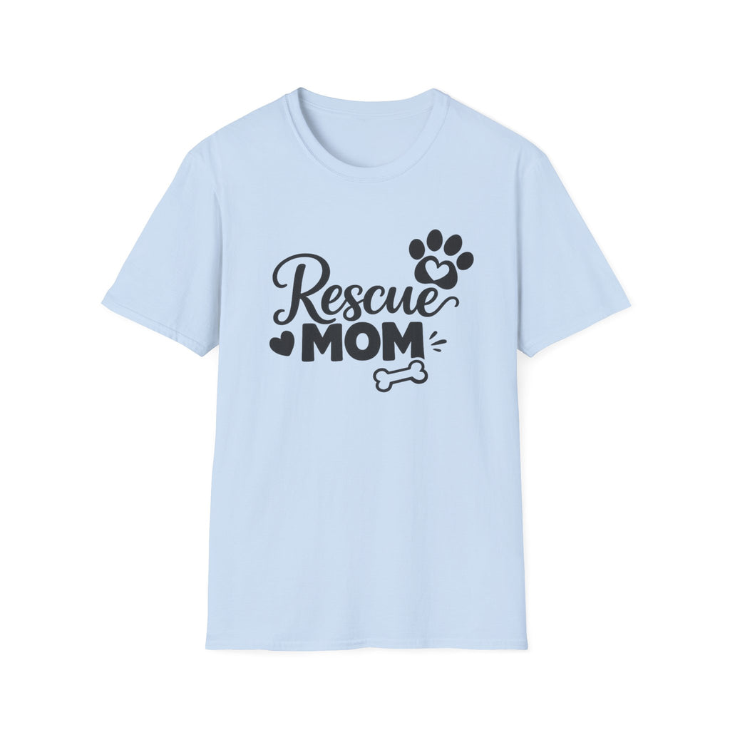 Camiseta Rescue Mom: Linda camiseta con estampado de perro rescatado para mamás de mascotas