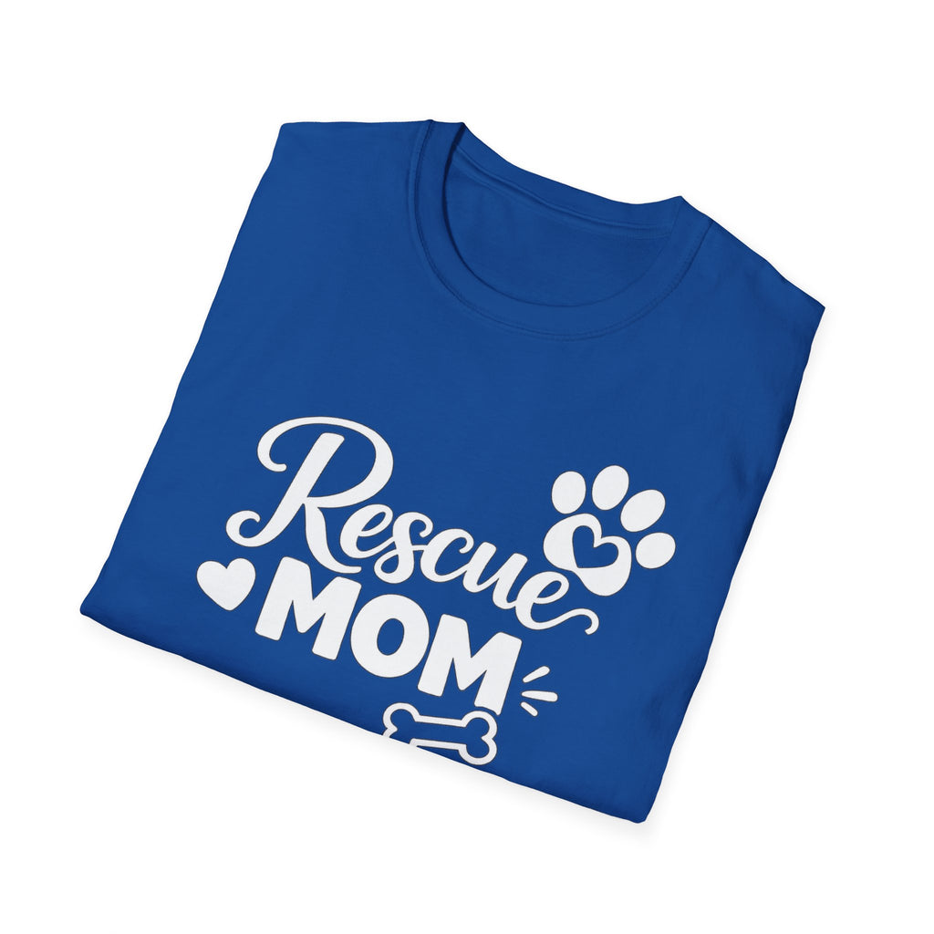 Rescue Mom T-Shirt — Dog Rescue Paw & Bone Tee for Pet Moms