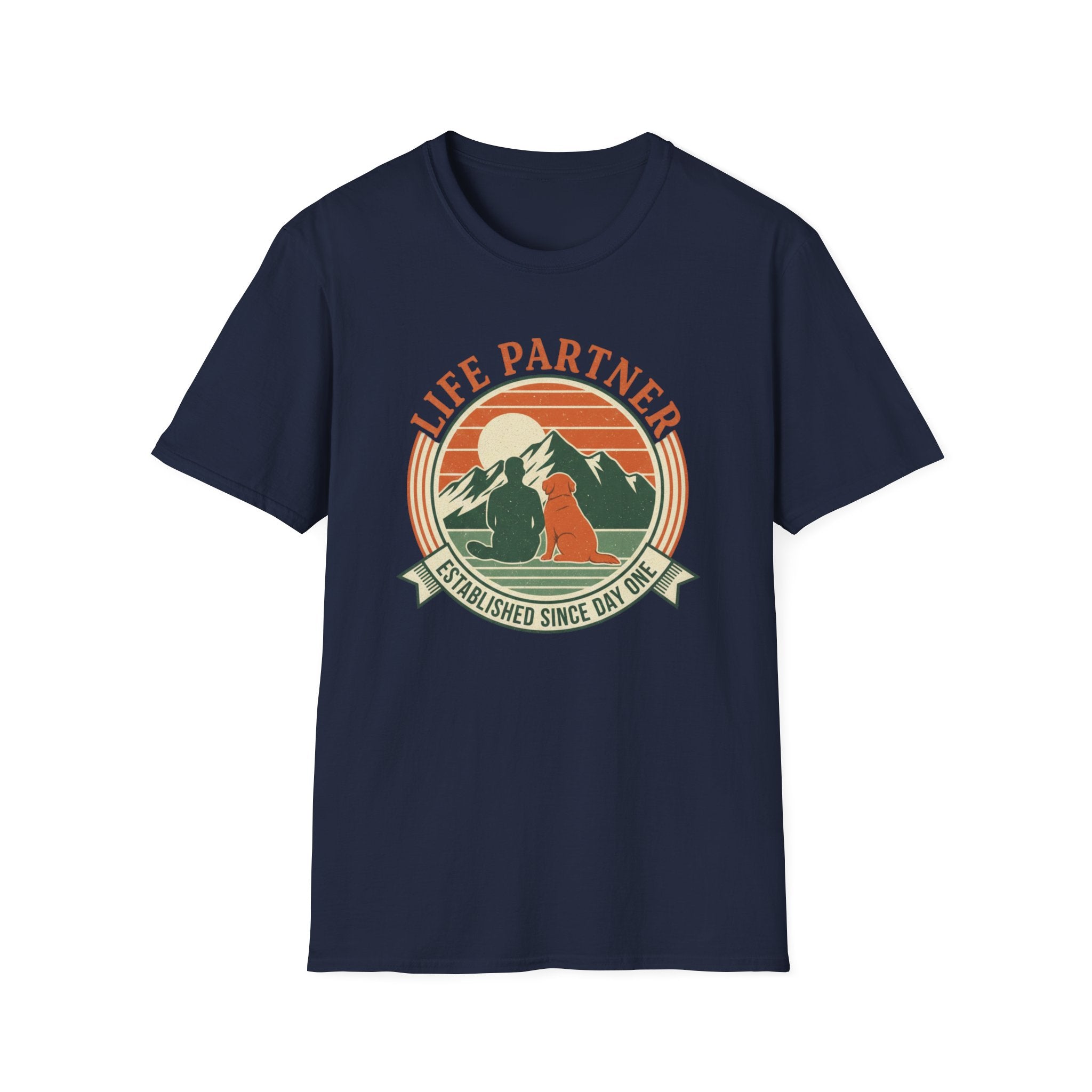 Life Partner Dog T-Shirt — "Established Since Day One" Retro Camping Tee