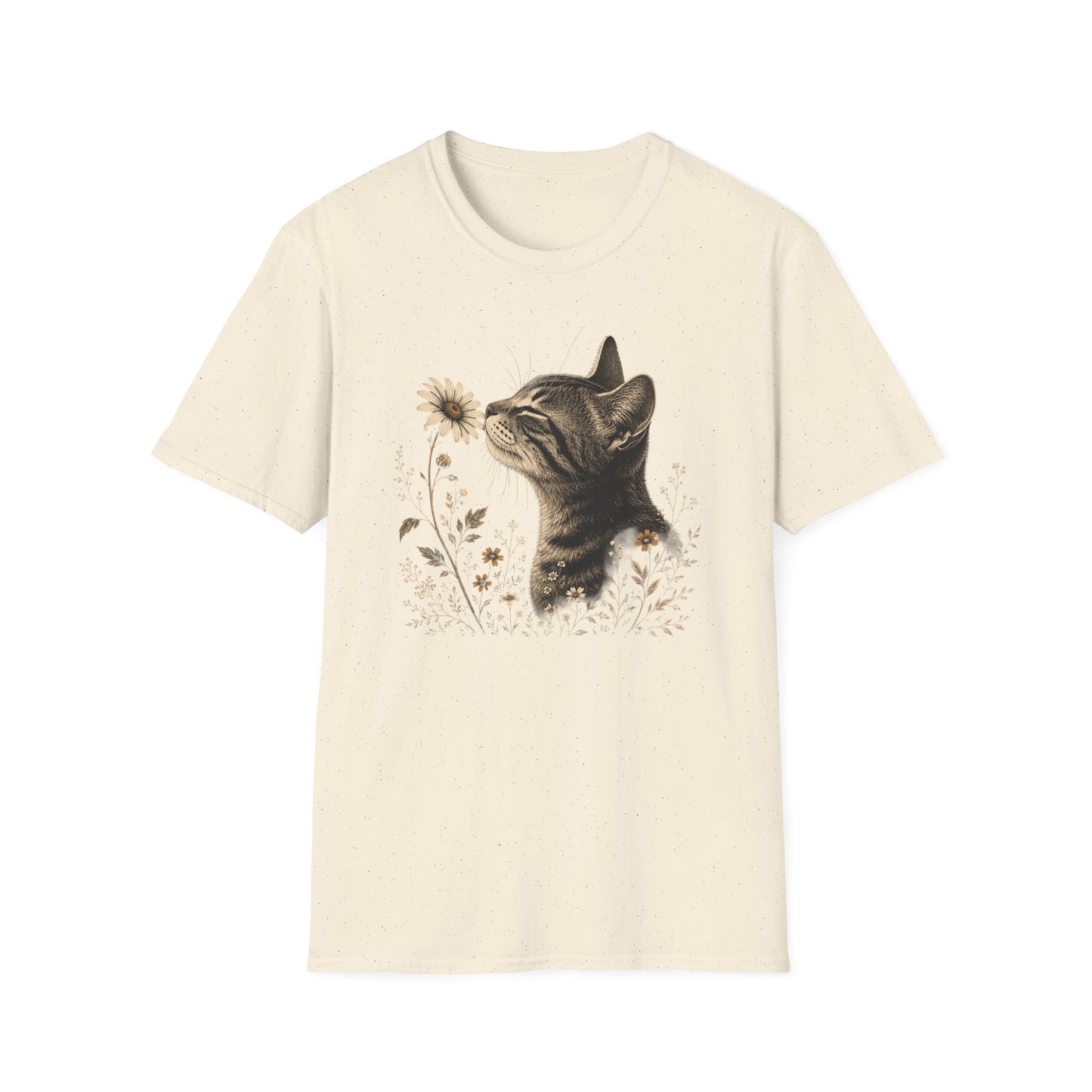 Cat & Wildflower T-Shirt — Whimsical Floral Kitty Tee