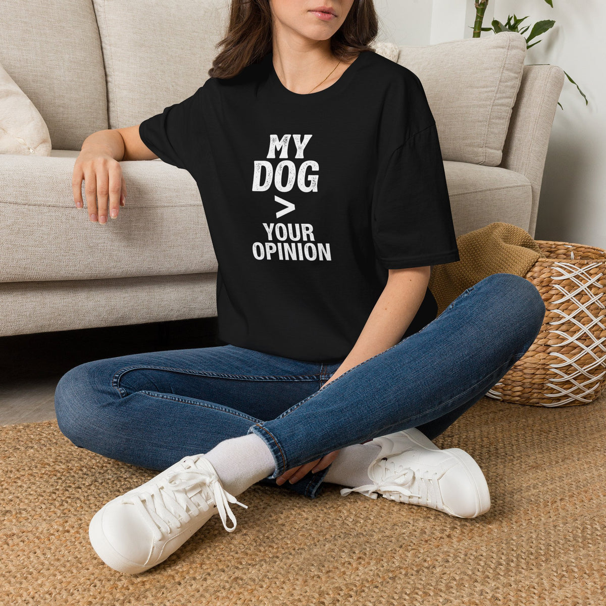 Dog Lover T-Shirt — "My Dog > Your Opinion" Funny Pet Lover Graphic Tee