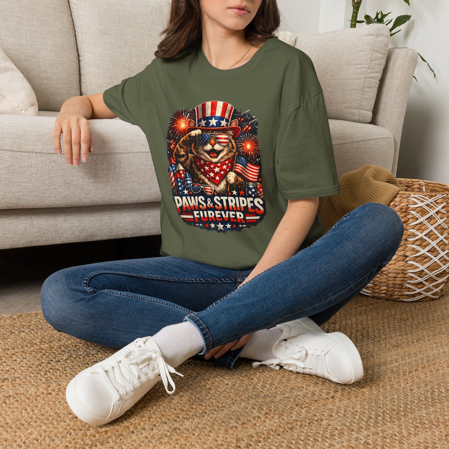 Patriotic Paws T-Shirt — “Paws & Stripes Forever” 4th of July Graphic Tee