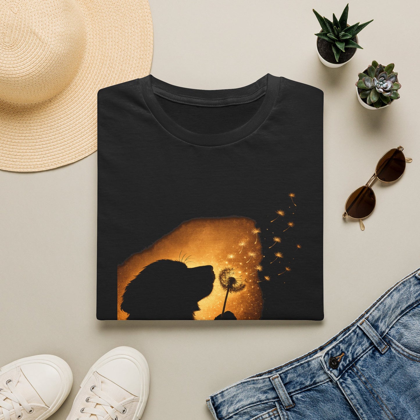 Dog & Dandelion Silhouette T-Shirt
