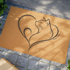 Cat Heart Doormat – Decorative Coconut Coir Welcome Mat for Cat Lovers