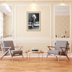 Spa Pup Matte Vertical Poster — Black & White Dog in Bathtub Print