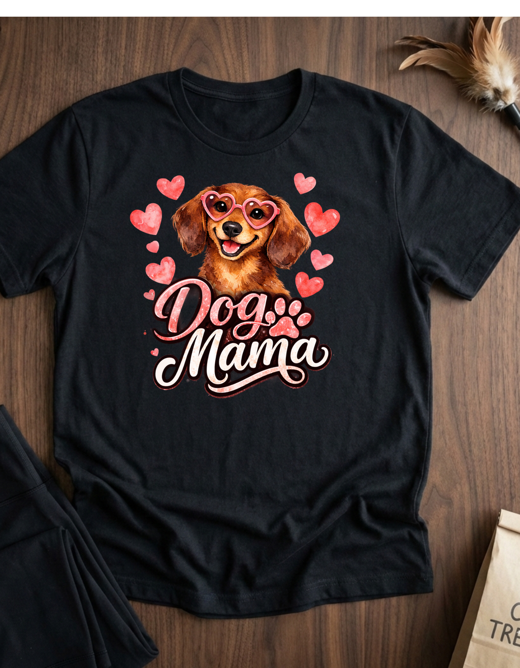 Dog Mama T-Shirt — Heart Paw Mom Tee