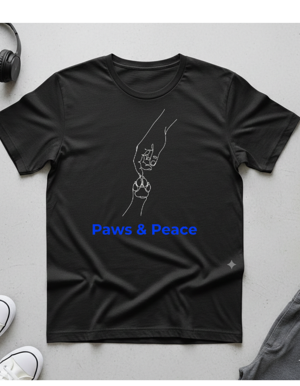 Paws & Peace Cat Paw Print T-Shirt
