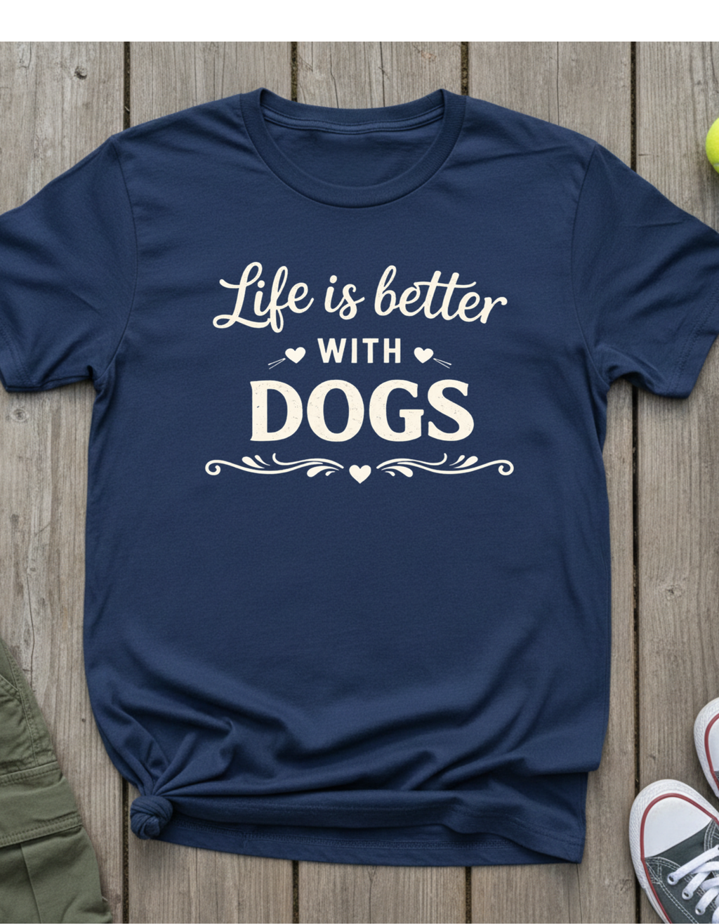 Life Is Better With Dogs T-Shirt — Dog Lover Tee