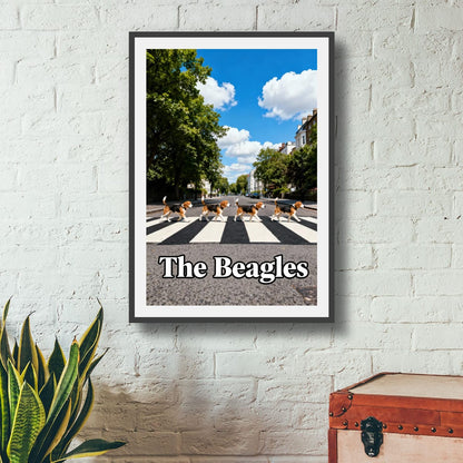 Digital download Beagle Band Poster — 'The Beagles' Matte Vertical Dog Art Print
