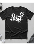 Rescue Mom T-Shirt — Dog Rescue Paw & Bone Tee for Pet Moms